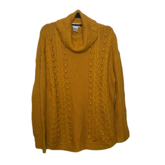 NorthStyle Sweaters - 𝅺t24 North Style Deep Yellow Knit Cowl Neck Sweater Size 1X